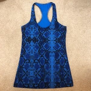 RARE Lululemon Python/Snake Print Blue Tank Top